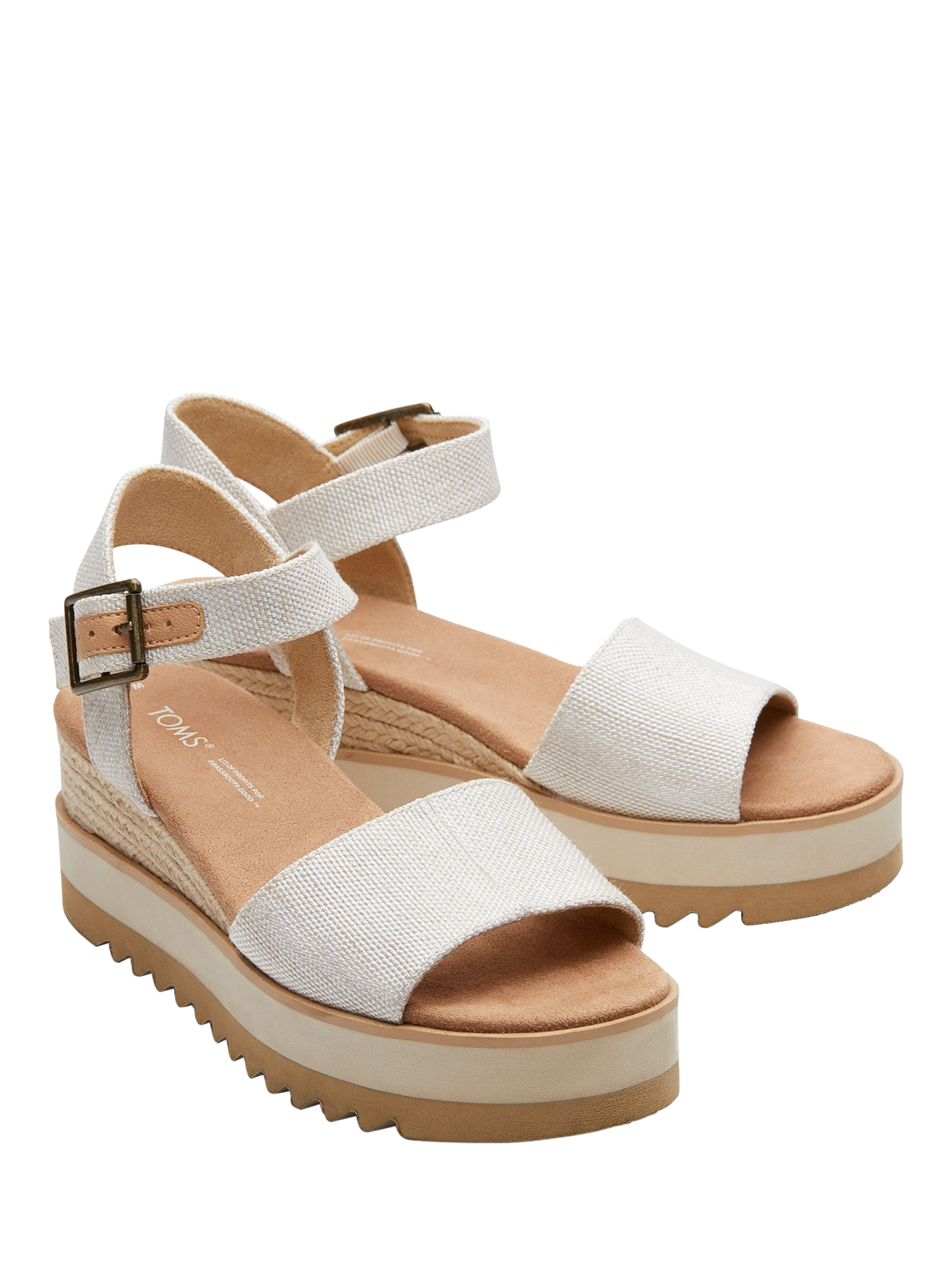 Product image 2 of 4, which shows TOMS Diana Platform Wedge Sandals, Natural, 4