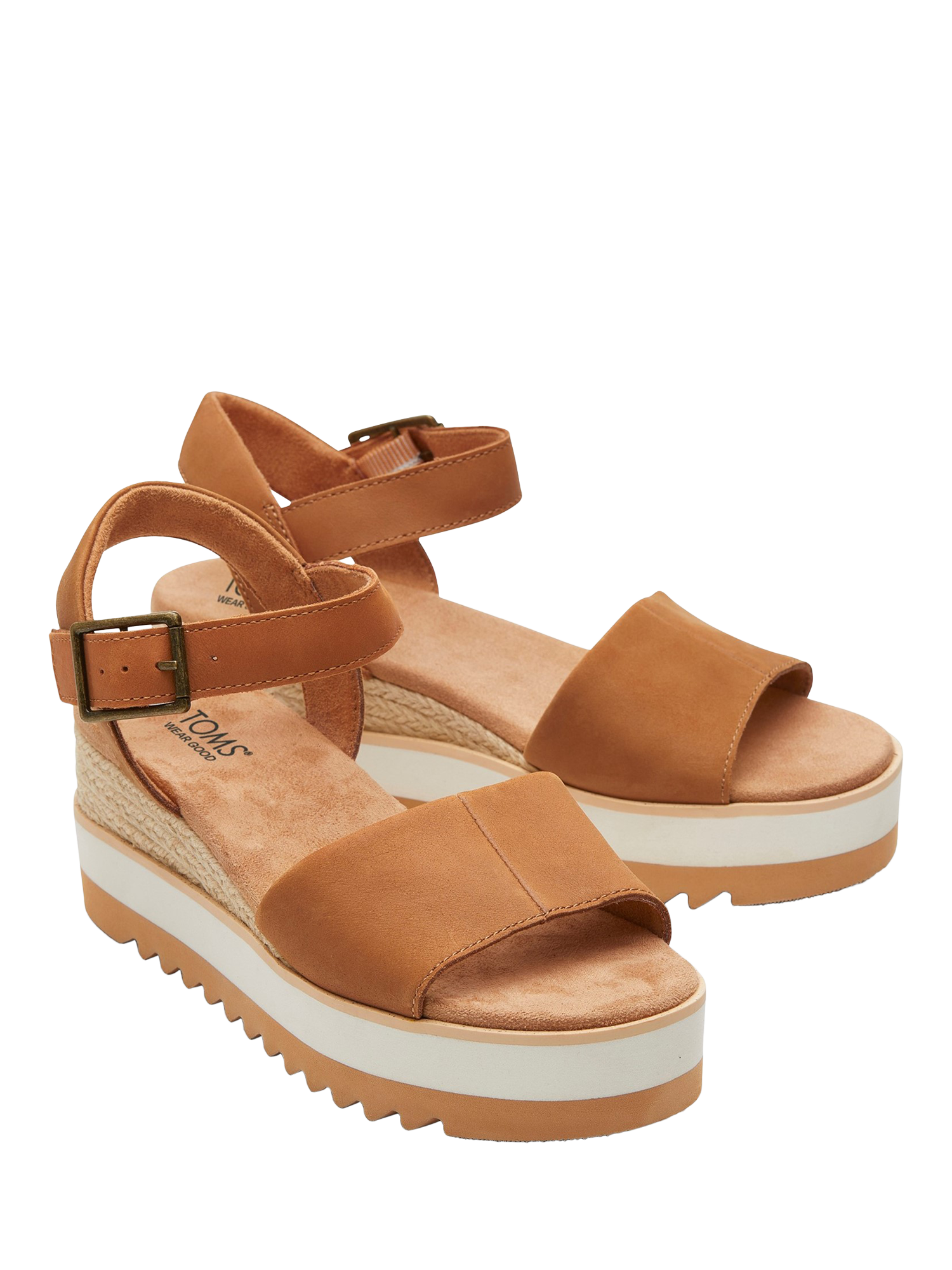Product image 2 of 5, which shows TOMS Diana Platform Wedge Sandals, Tan, 4