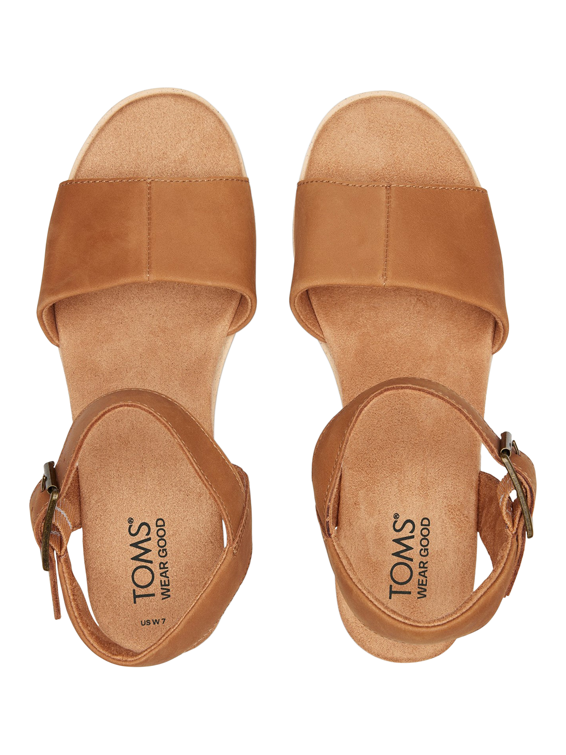 Product image 5 of 5, which shows TOMS Diana Platform Wedge Sandals, Tan, 4