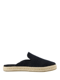 TOMS Santiago Metallised Cotton Mule Sandals, Black
