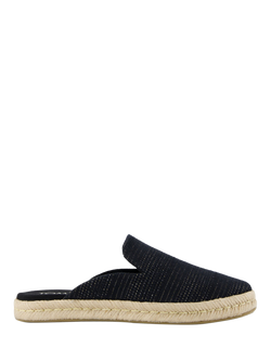 TOMS Santiago Metallised Cotton Mule Sandals, Black, Black