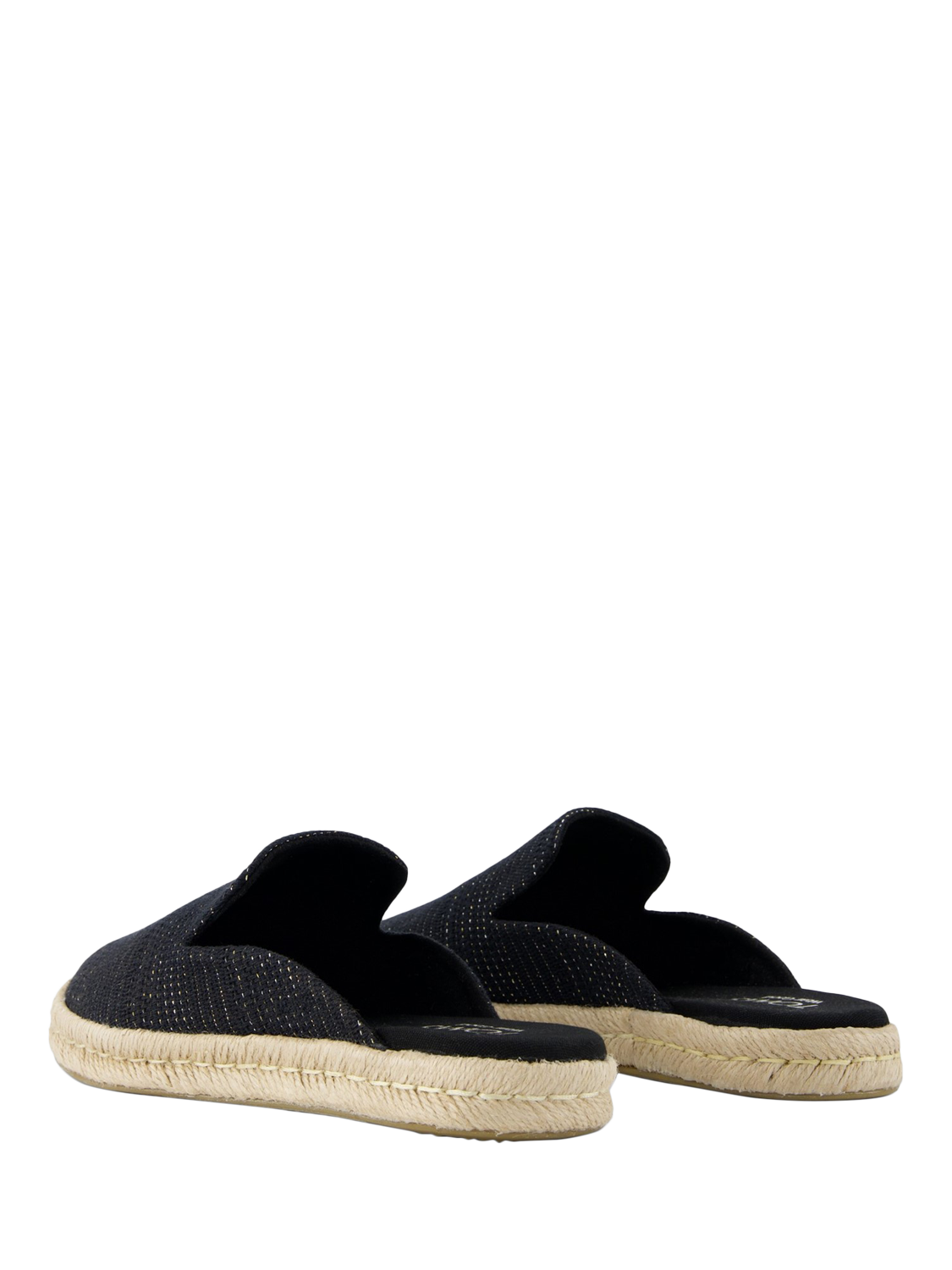 Product image 3 of 5, which shows TOMS Santiago Metallised Cotton Mule Sandals, Black, 4