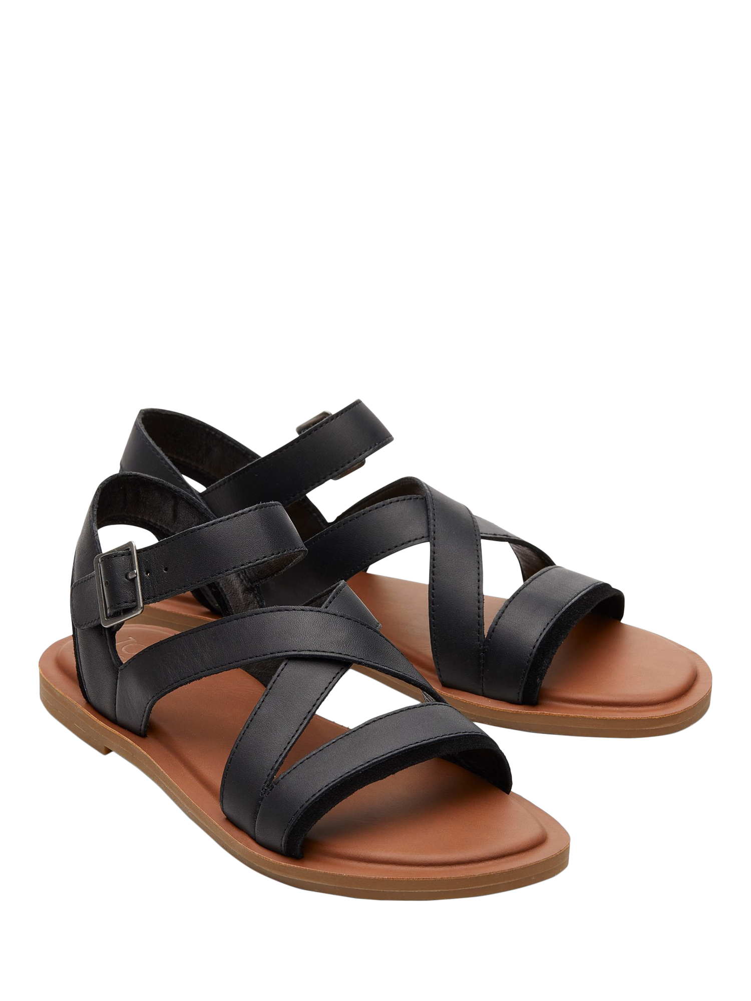 Product image 2 of 5, which shows TOMS Sloane Leather Sandals, Black, 4