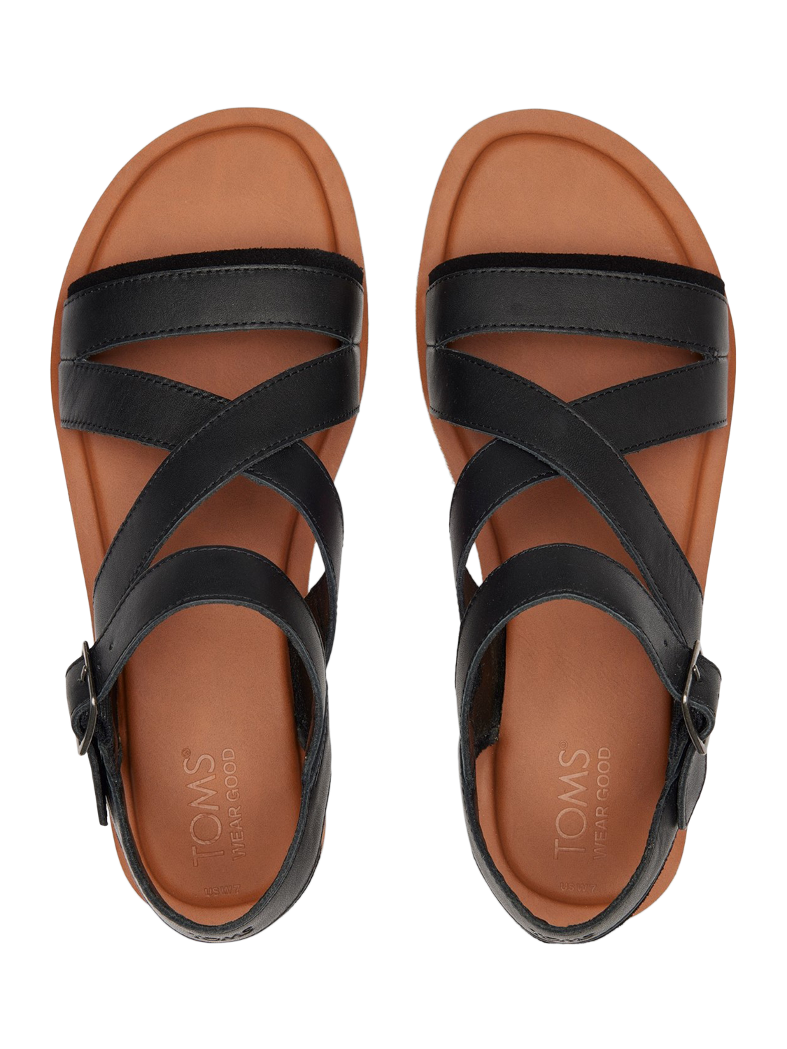 Product image 5 of 5, which shows TOMS Sloane Leather Sandals, Black, 4