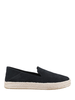 TOMS Carolina Suede Platform Espadrilles, Black