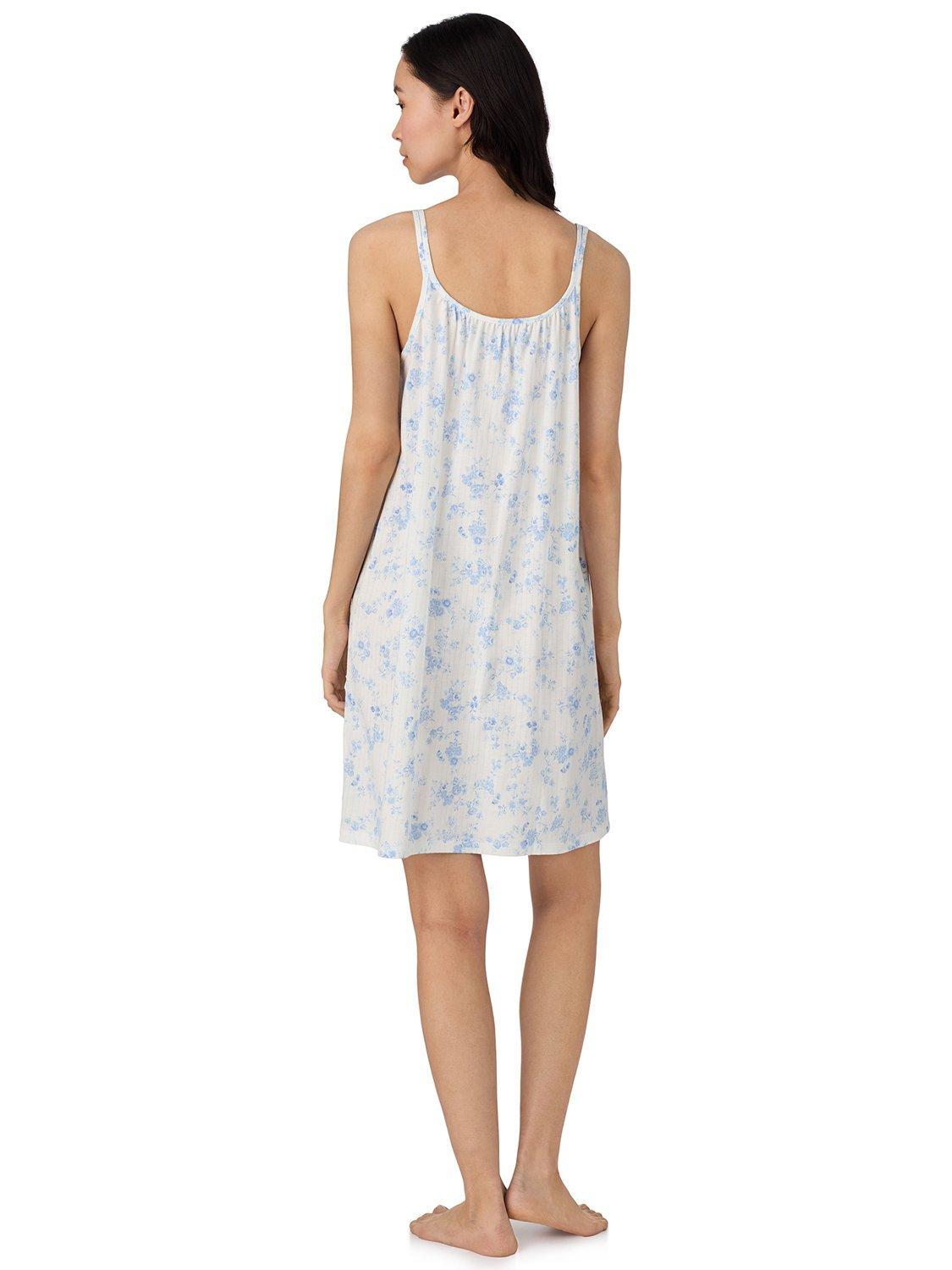 Product image 2 of 3, which shows Lauren Ralph Lauren Floral Double Strap Nightdress, Blue Floral, L