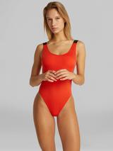 Calvin Klein Scoop Back Swimsuit, Flaming Chilli