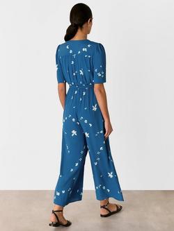 Whistles Sun Bleached Floral Jumpsuit, Blue/Multi - view 2, Blue/Multi