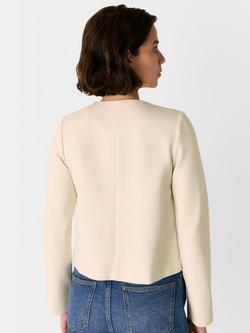 Whistles Anne Ponte Button Jacket, Cream - view 2, Cream