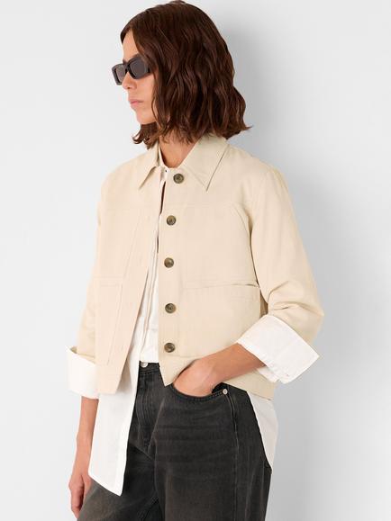 Whistles Mia Pocket Detail Jacket, Natural