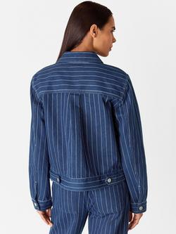 Whistles Pure Cotton Pinstripe Denim Jacket - view 2, Navy/Multi