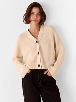 Whistles Nala Cotton Cardigan, Ivory