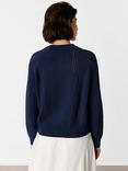 Whistles Pointelle Knit Crew Neck Jumper, Navy