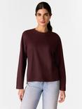 Whistles Relaxed Long Sleeve Top, Burgundy