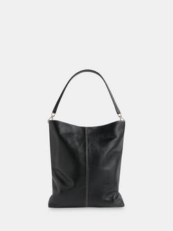 Whistles Kamil Contrast Stitch Leather Bag, Black, Black