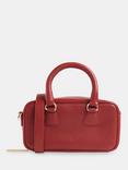 Whistles Lois Leather Bowling Crossbody Bag, Red