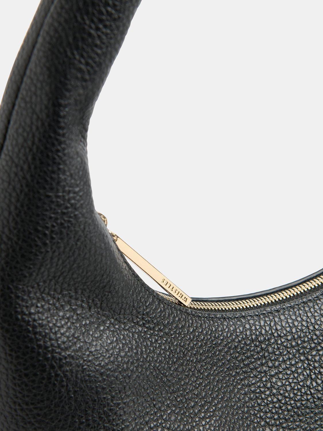 Product image 4 of 5, which shows Whistles Ulla Zip Leather Shoulder Bag, Black