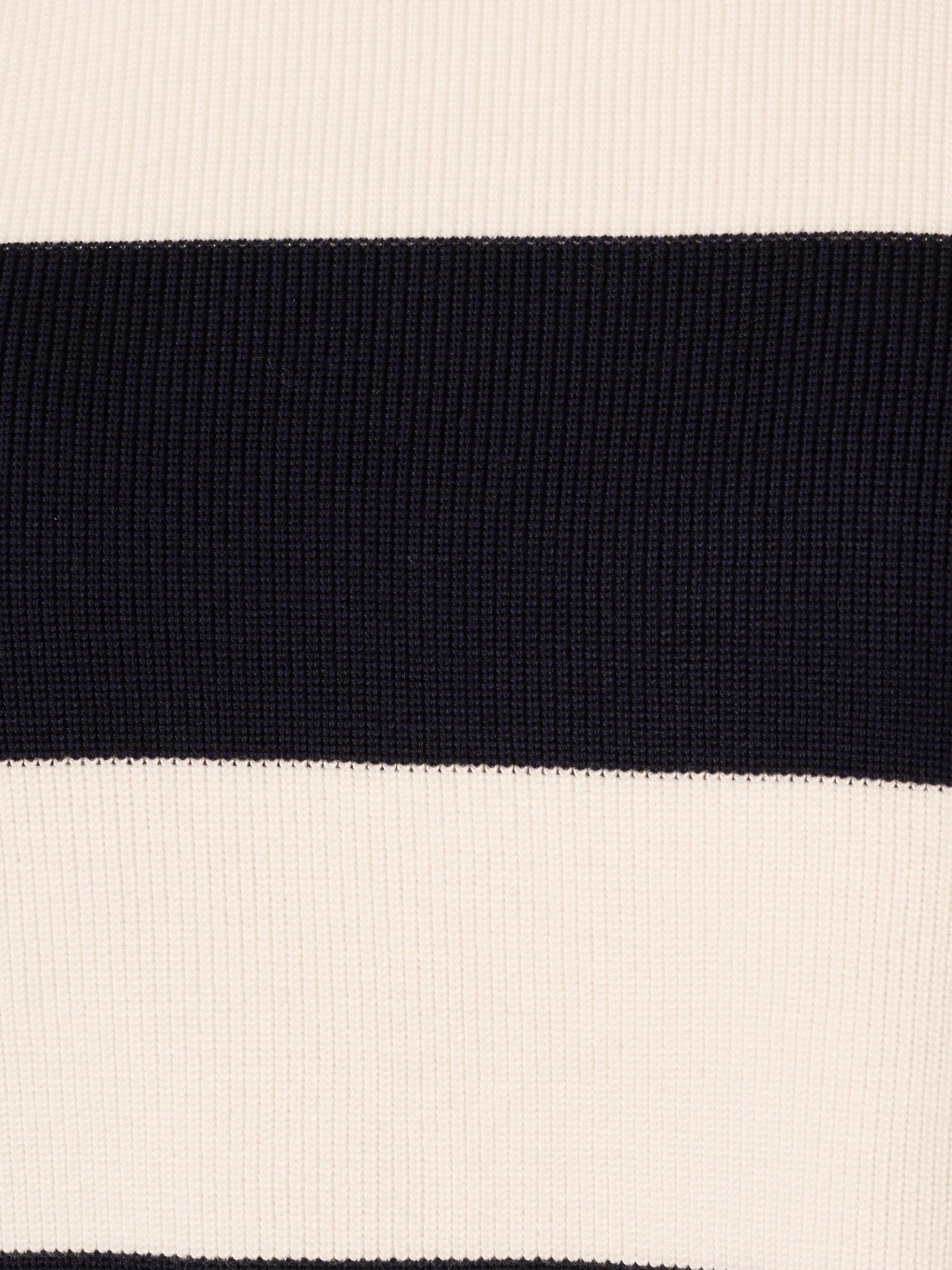 Product image 6 of 6, which shows Adrianna Papell Stripe Shaker Stitch Top, Ivory/Navy, XL