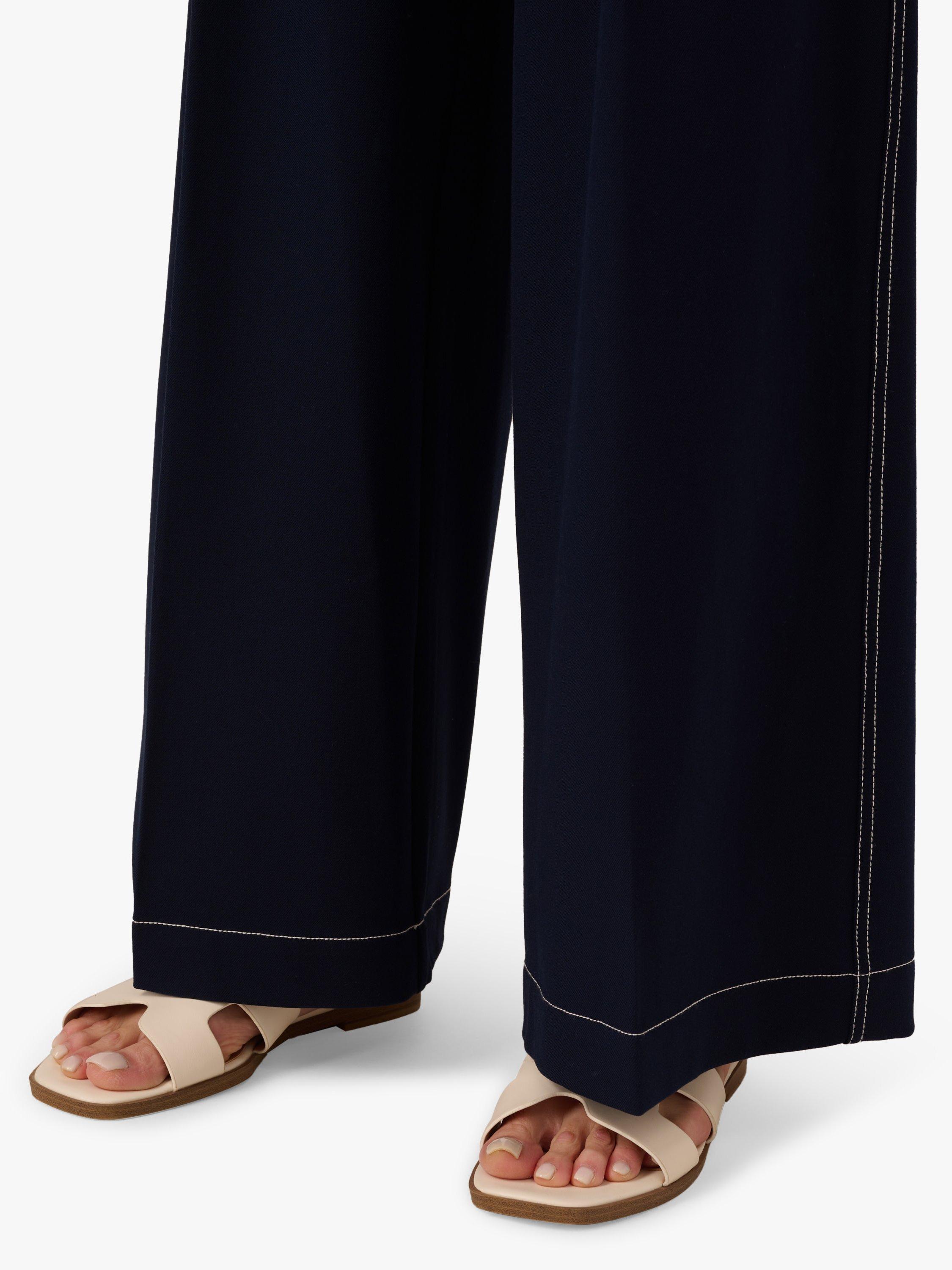 Product image 5 of 6, which shows Adrianna Papell High Waist Skinny Belt Topstitch Trousers, Navy/Ivory, 6