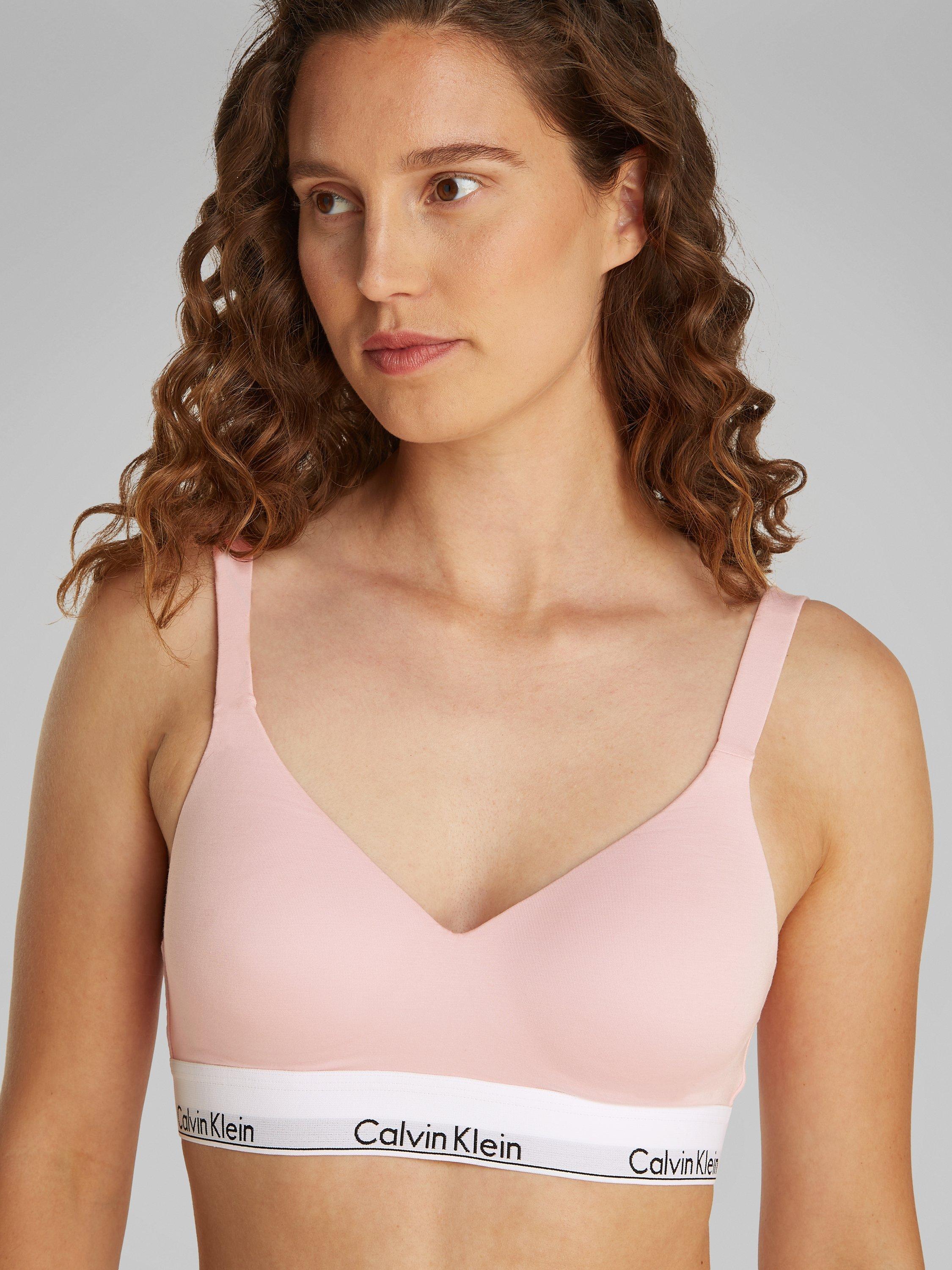 Product image 4 of 5, which shows Calvin Klein Icon Cotton Modal Lift Bralette, Buff Pink, XS