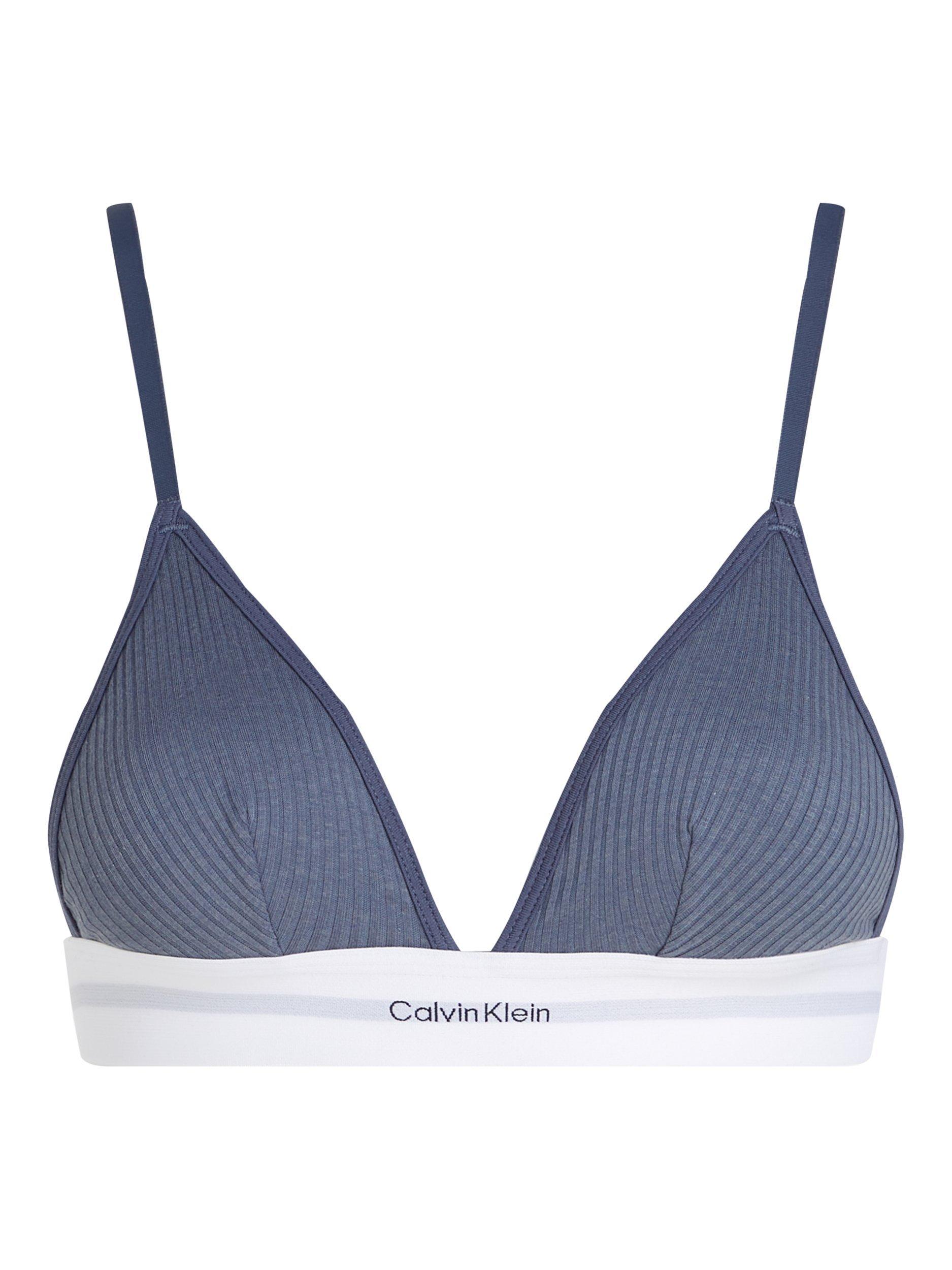 Product image 5 of 5, which shows Calvin Klein Ribbed Triangle Bra, Grisaille, XS