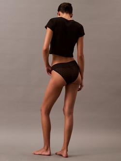 Calvin Klein Icon Logo Lace Low Rise Bikini Briefs, Black - view 2, Black