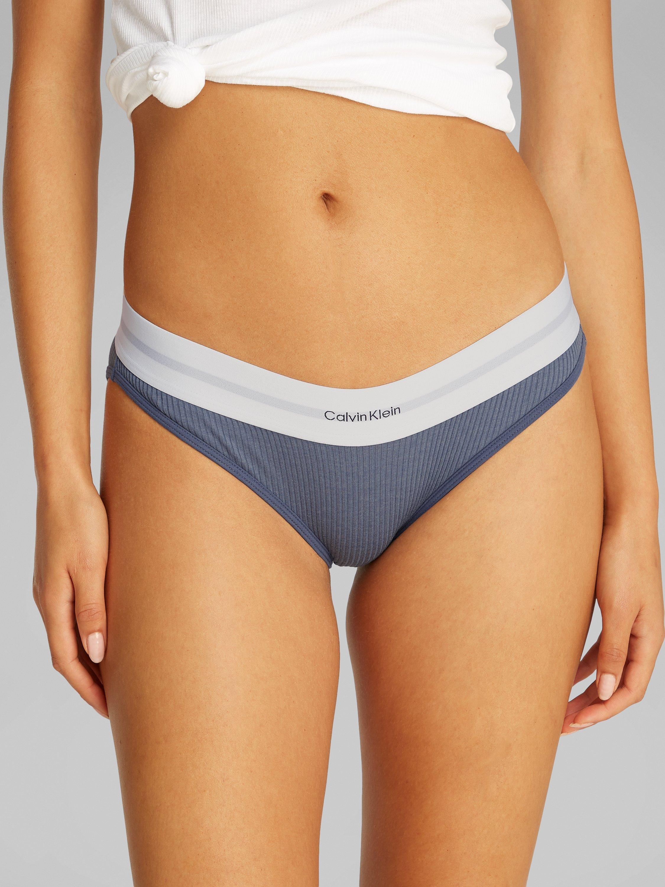 Product image 4 of 5, which shows Calvin Klein Ribbed Bikini Knickers, Grisaille, S
