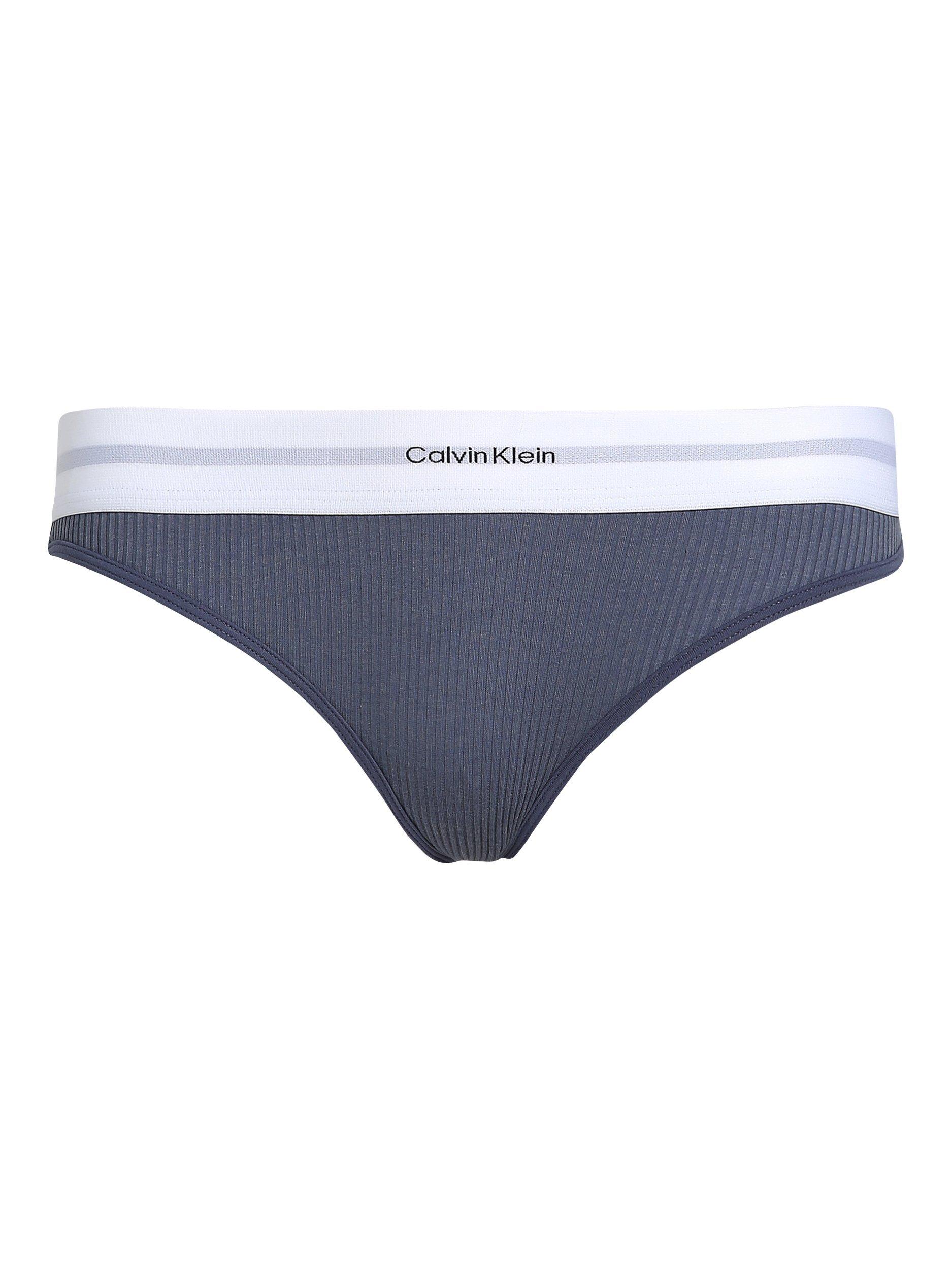 Product image 5 of 5, which shows Calvin Klein Ribbed Bikini Knickers, Grisaille, S