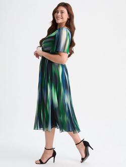 Scarlett & Jo Victoria Ikat Angel Sleeve Midi Dress, Green/Multi - view 2, Green/Multi