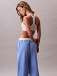 Calvin Klein Logo Band Cotton Poplin Pyjama Bottoms, Glacier