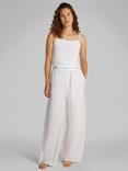 Calvin Klein Stripe Cotton Poplin Pyjama Bottoms, Pelican