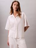 Calvin Klein Stripe Cotton Poplin Pyjama Top, Pelican