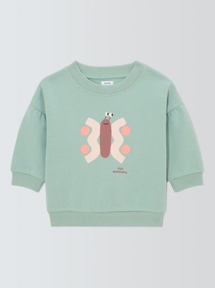 John Lewis Baby Butterfly Sweatshirt, Blue, Blue