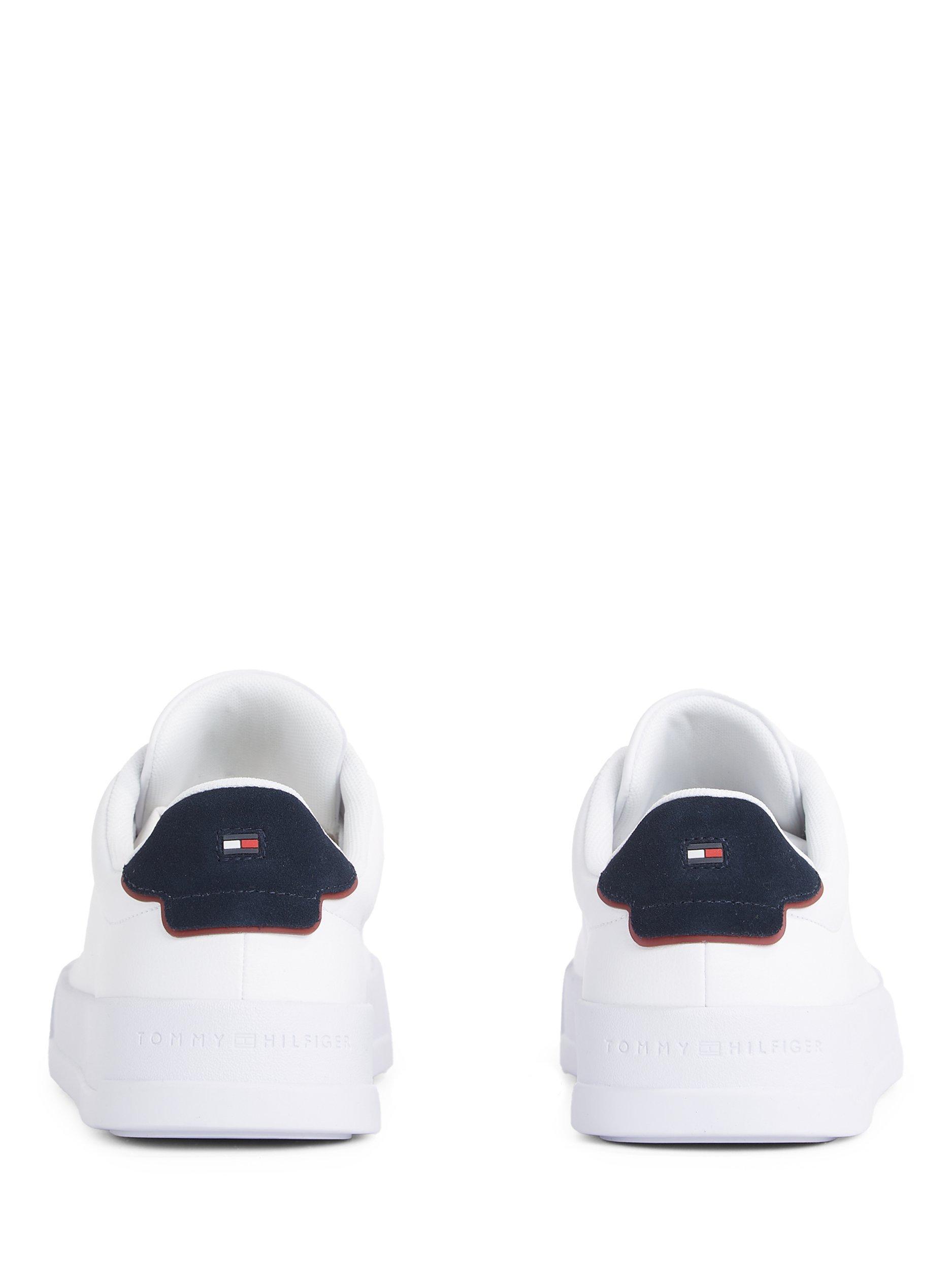 Product image 4 of 6, which shows Tommy Hilfiger Logo Court Trainers, White/Desert Sky, EU40