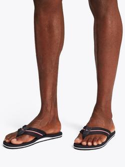 Tommy Hilfiger Signature Tape Webbing Flip Flops - view 2, Desert Sky