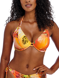 Freya Miami Sunset Underwired Halterneck Bikini Top, Papaya, Papaya