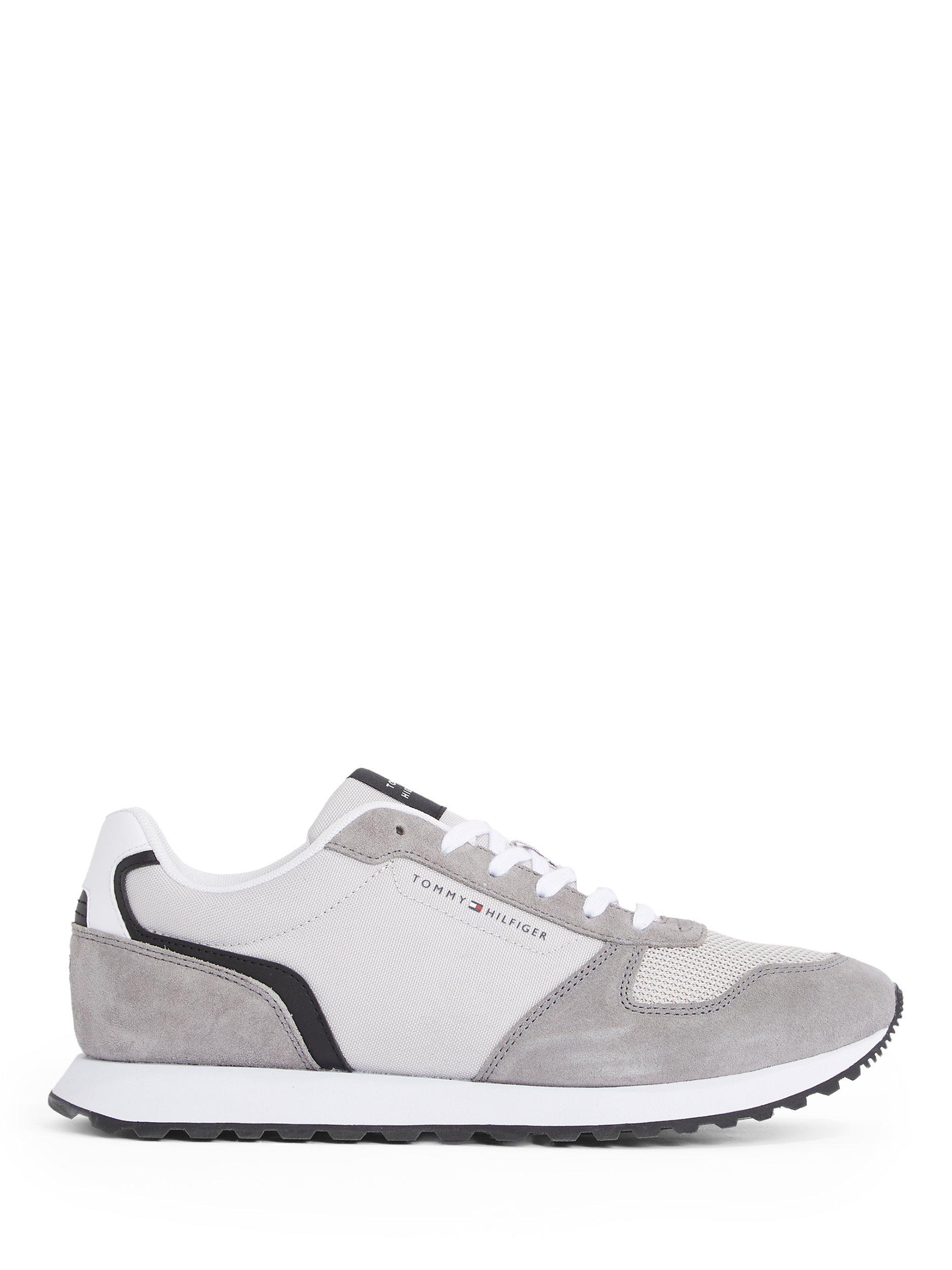 Product image 1 of 6, which shows Tommy Hilfiger Suede Logo Trainers, Grey Whisper, EU40