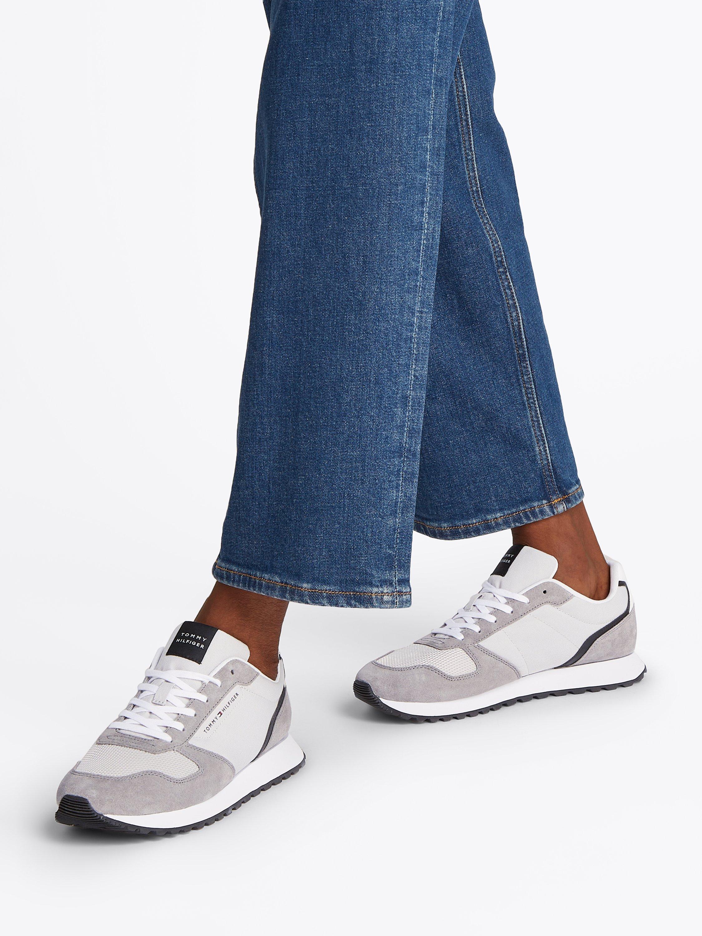 Product image 2 of 6, which shows Tommy Hilfiger Suede Logo Trainers, Grey Whisper, EU40