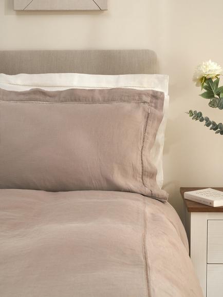 Truly Linen Ladder Detail Bedding - view 2, Mushroom