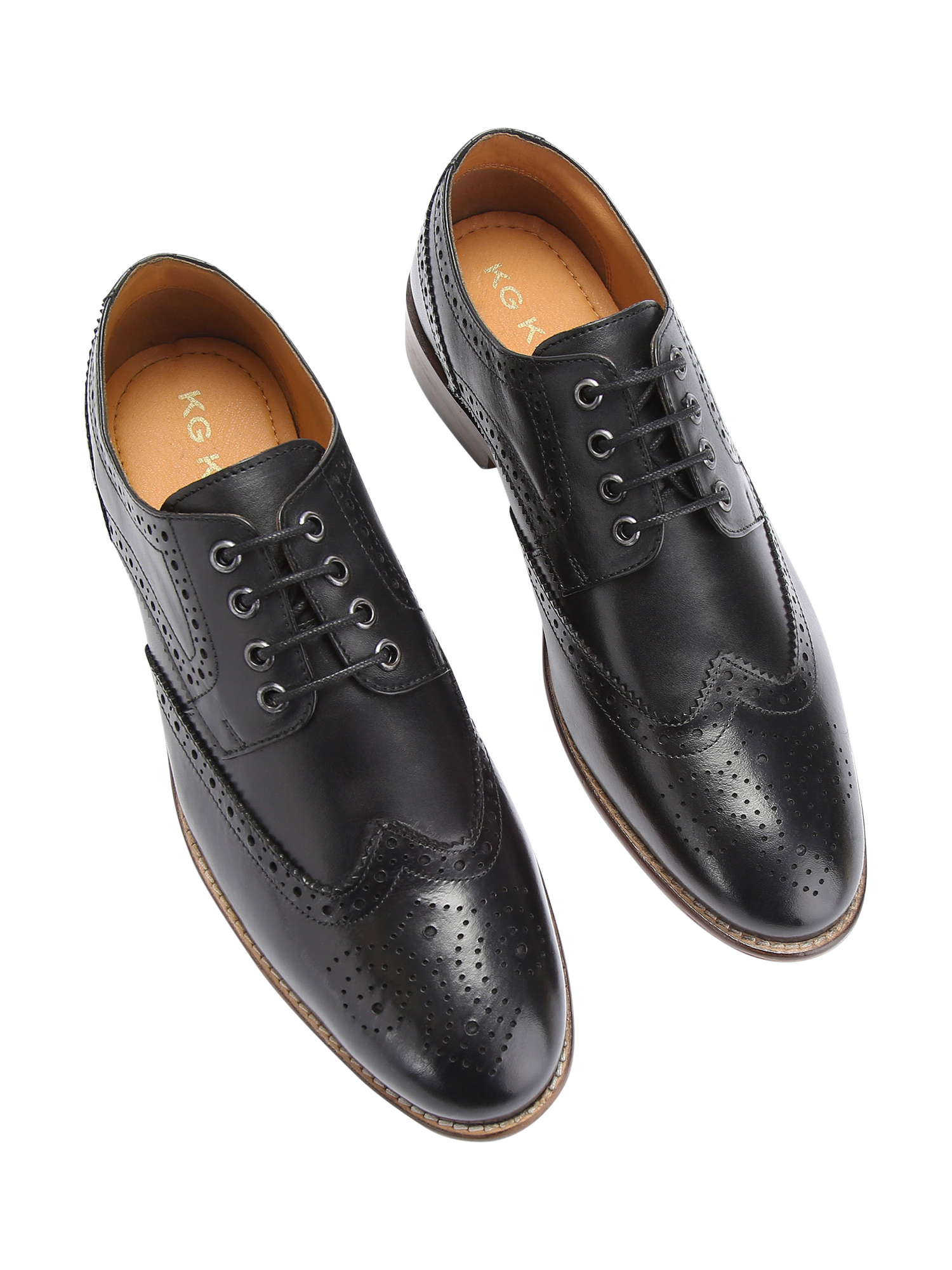 Product image 3 of 5, which shows KG Kurt Geiger Connor Leather Lace Up Brogues, Black, 7