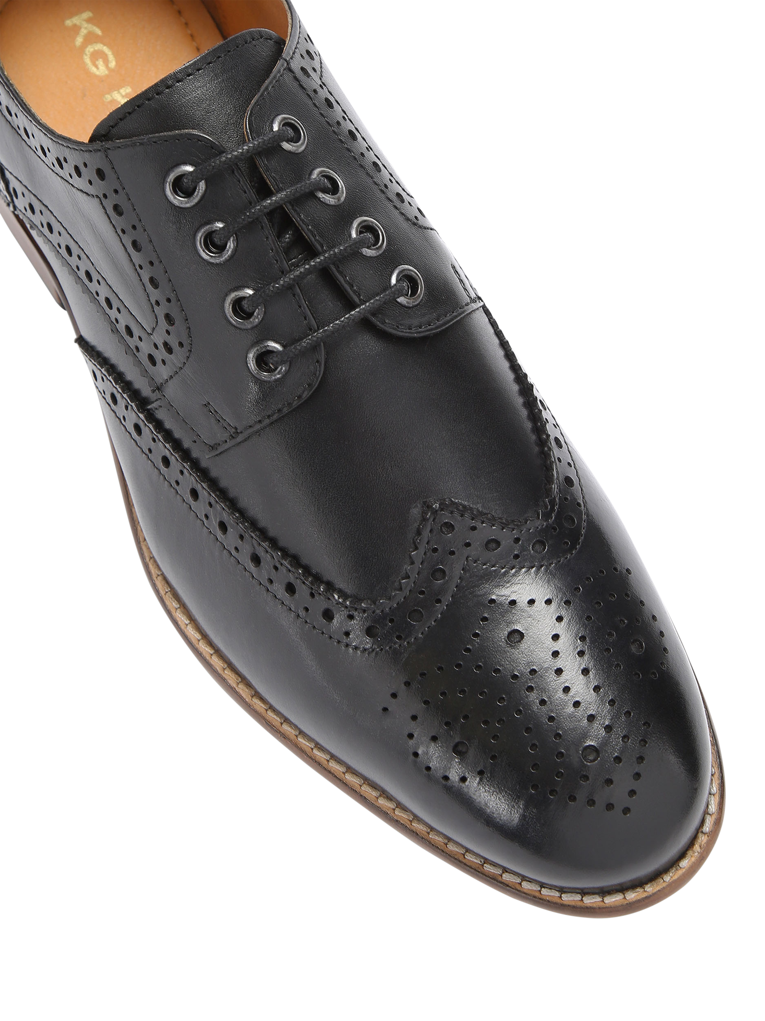Product image 5 of 5, which shows KG Kurt Geiger Connor Leather Lace Up Brogues, Black, 7