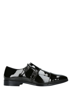 KG Kurt Geiger Cruz Patent Leather Monk Shoes, Black, Black