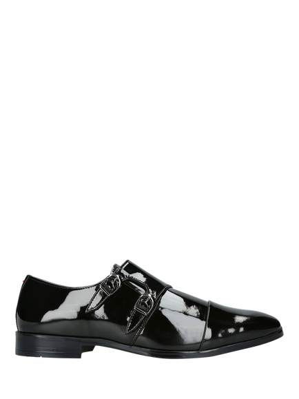KG Kurt Geiger Cruz Patent Leather Monk Shoes, Black, Black