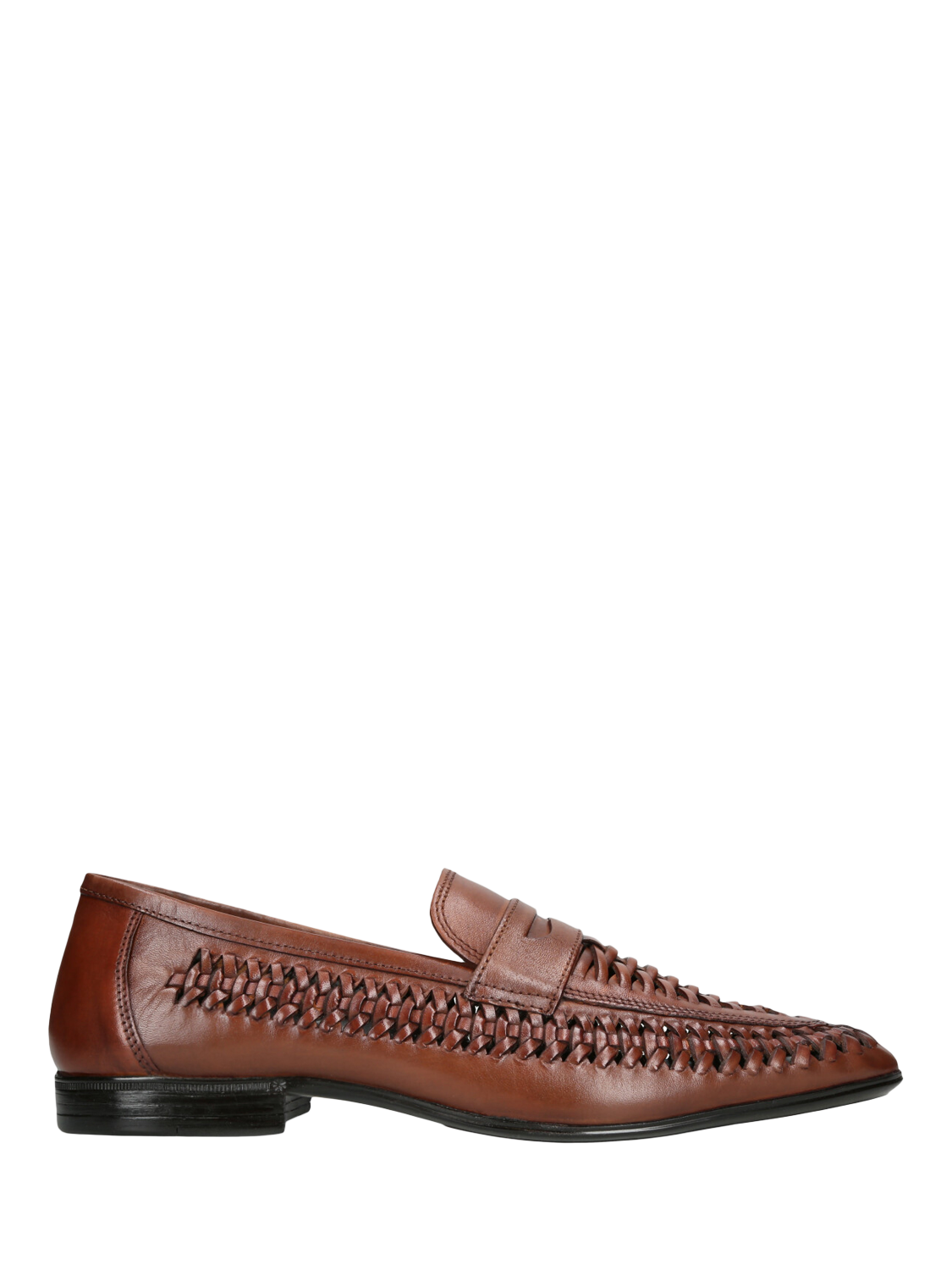 Product image 1 of 5, which shows KG Kurt Geiger Fraser Leather Weave Slip-On Loafers, Brown Tan, 7