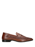 KG Kurt Geiger Fraser Leather Weave Slip-On Loafers, Brown Tan