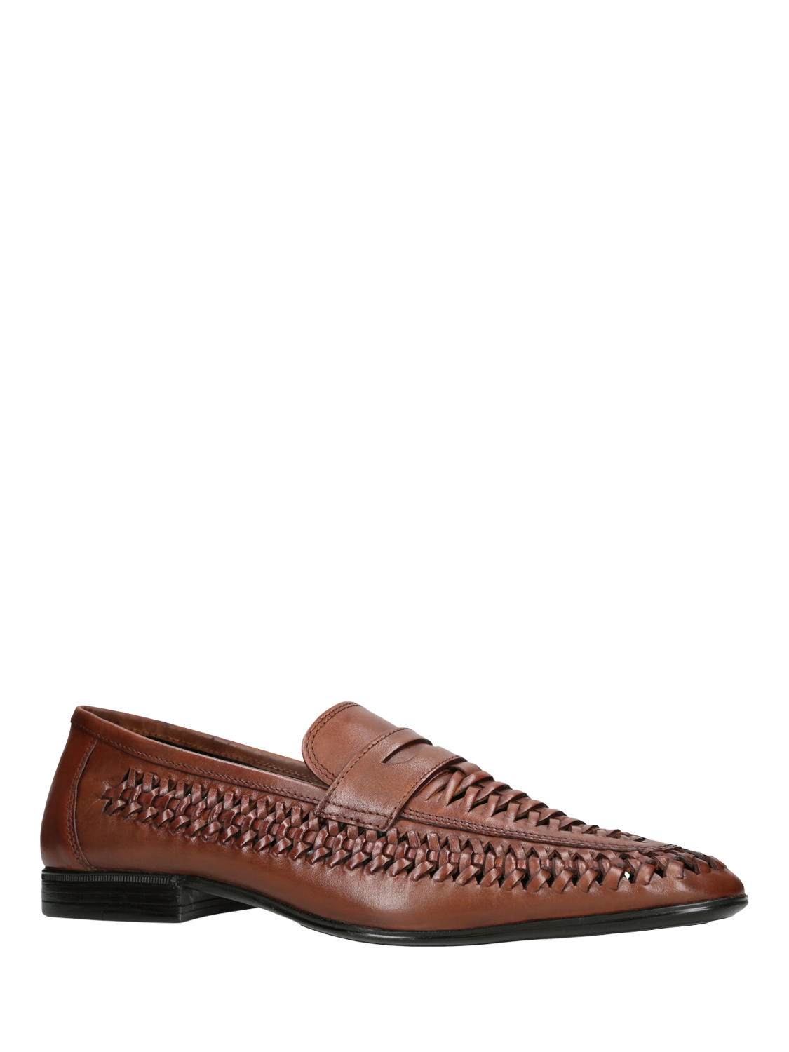 Product image 5 of 5, which shows KG Kurt Geiger Fraser Leather Weave Slip-On Loafers, Brown Tan, 7