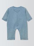 John Lewis Baby  Apple Denim Romper, Blue