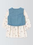 John Lewis Baby Mushroom Dress & Denim Gilet Set, Blue