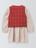 John Lewis Baby Cotton 2-Piece Dress and Gilet Set, Multi