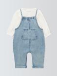 John Lewis Baby Denim Dungaree Set, Blue